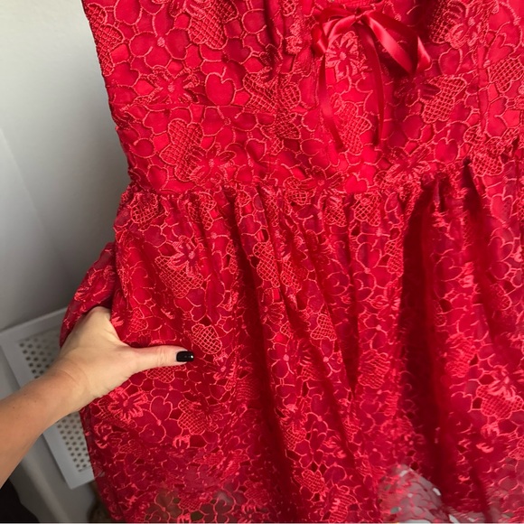 NWT By Anthropologie Ruffle-Strap Corset Lace Mini Dress Sz M - Picture 13 of 13